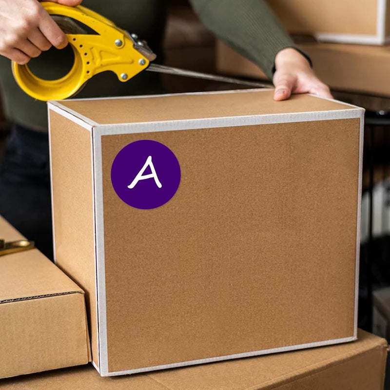 YIKIADA 40 PCS Dot Stickers 4" Round Labels Large Circle Color Coding Moving Decals Price Tags for Office Classroom Home Yard Sale Line up Purple - Image 5